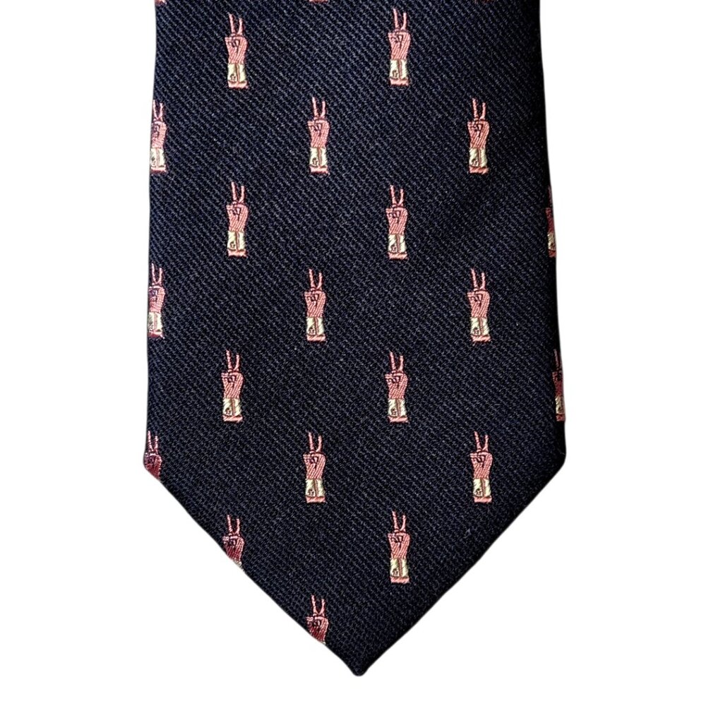 Jonathan Adler Skinny Necktie Tie Black Purple Peace Sign Repp Silk New NWT READ